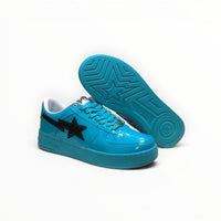 A Bathing Ape BAPE STA women's low-top sneakers in Blue/Black, outsole view