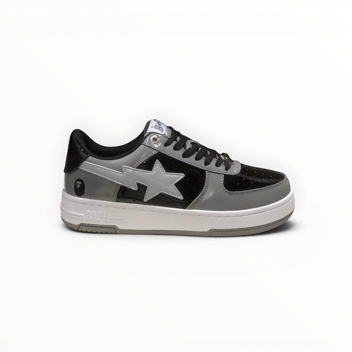 A Bathing Ape BAPE STA women's low-top sneakers in Grey/Black, product view 8
