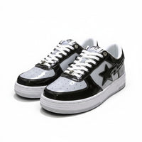 A Bathing Ape BAPE STA women's low-top sneakers in Black/Grey/White, side view