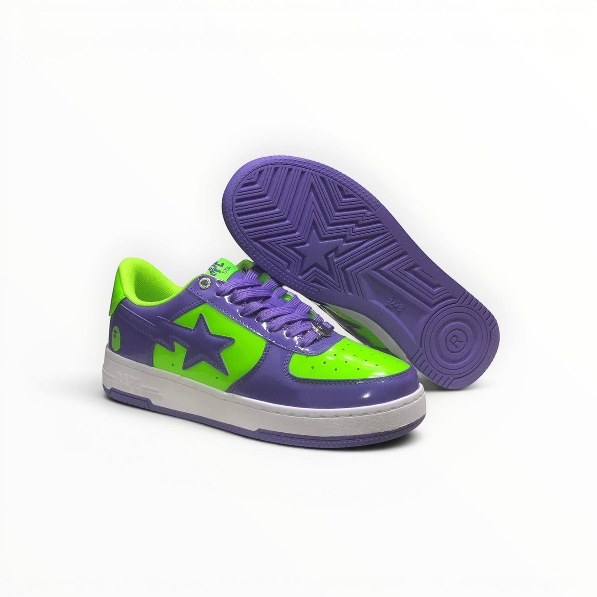 A Bathing Ape BAPE STA women's low-top sneakers in Green/Purple, product view 5