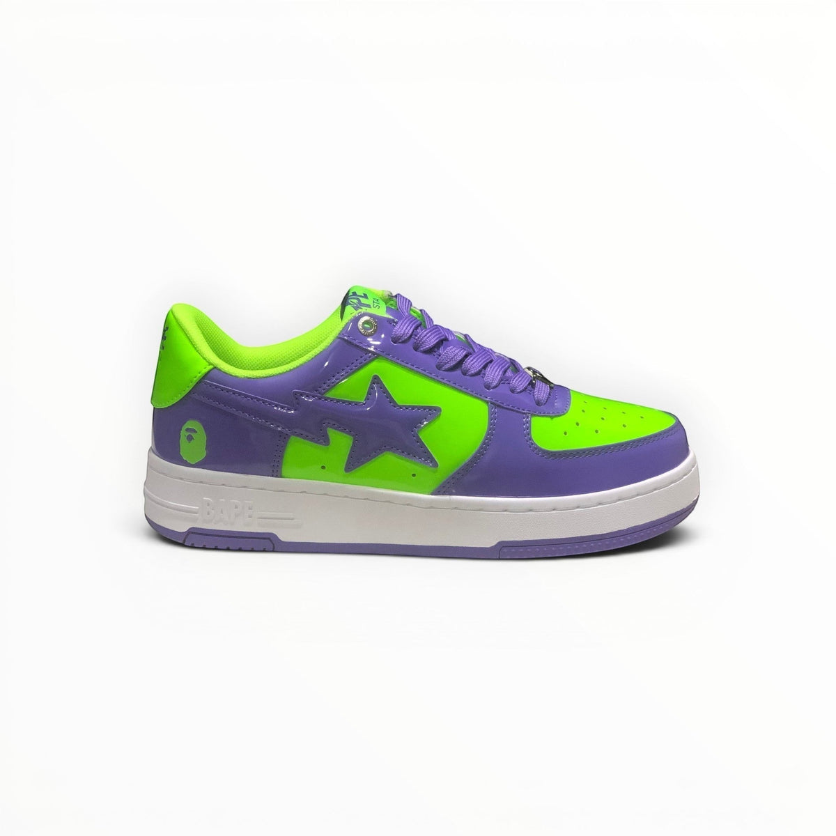 A Bathing Ape BAPE STA women's low-top sneakers in Green/Purple, product view 7