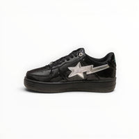 A Bathing Ape BAPE STA women's low-top sneakers in Black Patent/Silver, product view 2