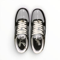 A Bathing Ape BAPE STA men's low-top sneakers in Black/Grey/White, product view 3