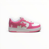 A Bathing Ape BAPE STA men's low-top sneakers in Pink/White, product view 2