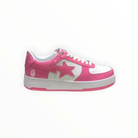 A Bathing Ape BAPE STA men's low-top sneakers in Pink/White, product view 7