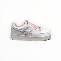 A Bathing Ape BAPE STA men's low-top sneakers in White/Peach, product view 7