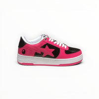 A Bathing Ape BAPE STA men's low-top sneakers in Pink/Black, side view