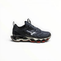WSS Sports Shoes Mizuno Wave Prophecy 14S black and blue running shoe with Infinity Wave plate and mesh upper