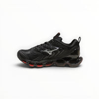 WSS Sports Shoes Mizuno Wave Prophecy 14S running shoes in triple black with signature Infinity Wave plate technology.
