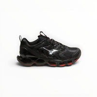 WSS Sports Shoes Mizuno Wave Prophecy 14S running shoe in triple black with signature Infinity Wave plate technology.