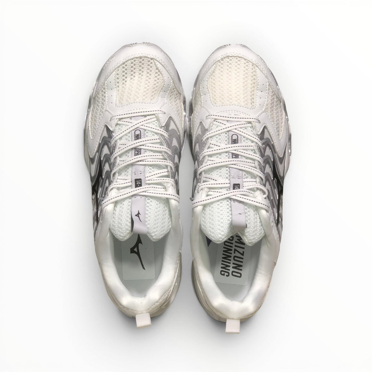 Mizuno Wave Prophecy 14 S men's running shoes in White/Silver – product view 4