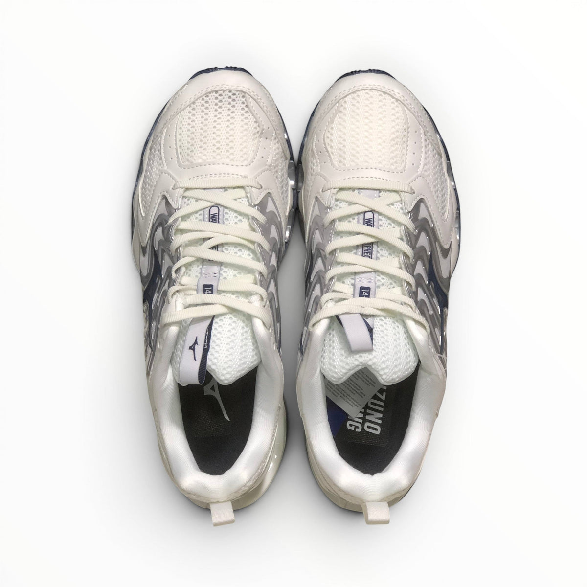 Mizuno Wave Prophecy 14 S men's running shoes in White/Navy – product view 5