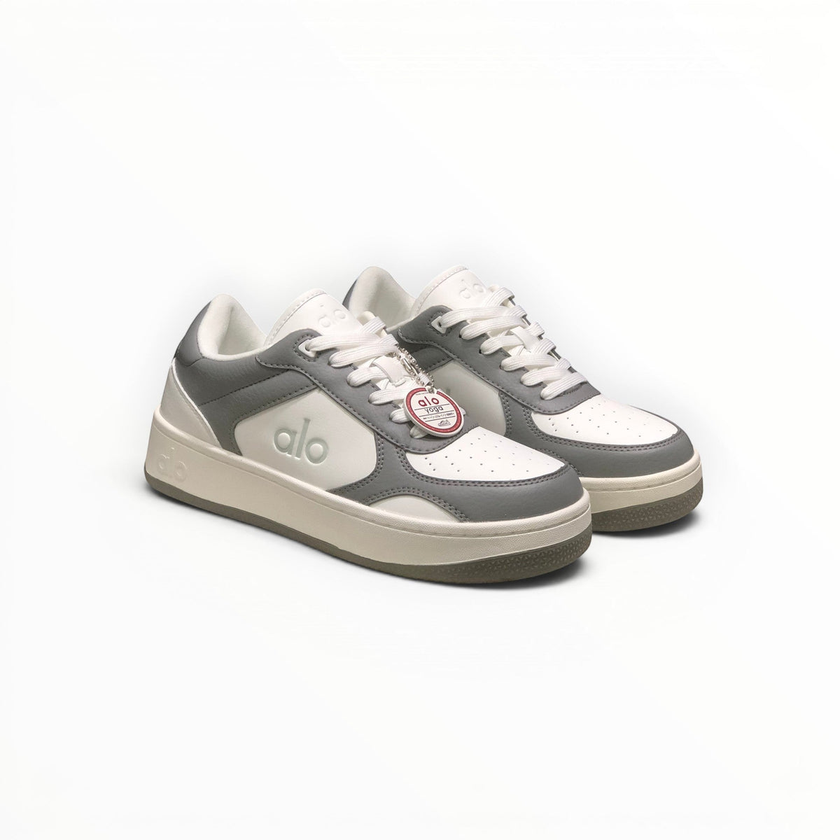 Alo Recovery Mode women's lifestyle sneakers in Gravel/White, product view 3