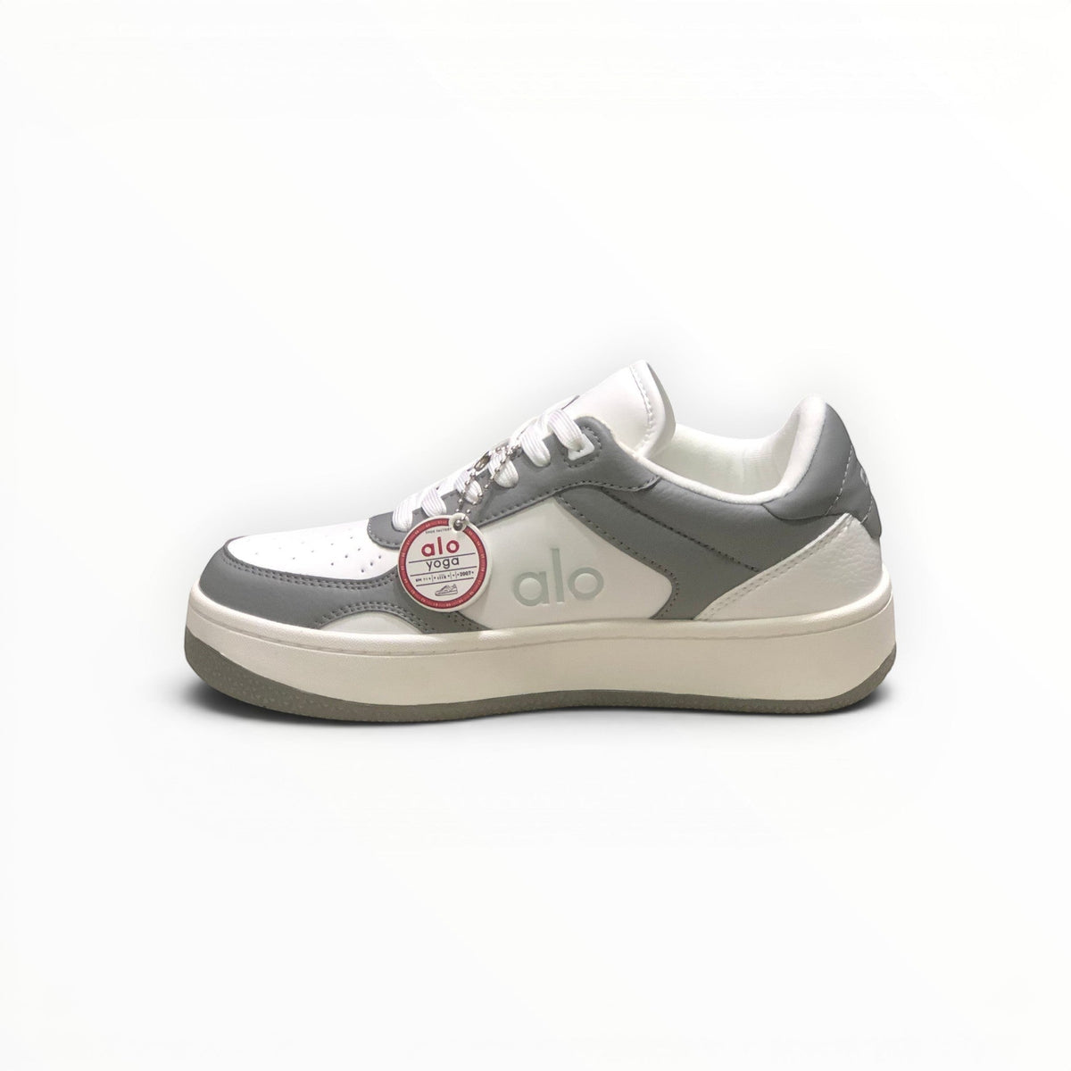 Alo Recovery Mode women's lifestyle sneakers in Gravel/White, product view 4