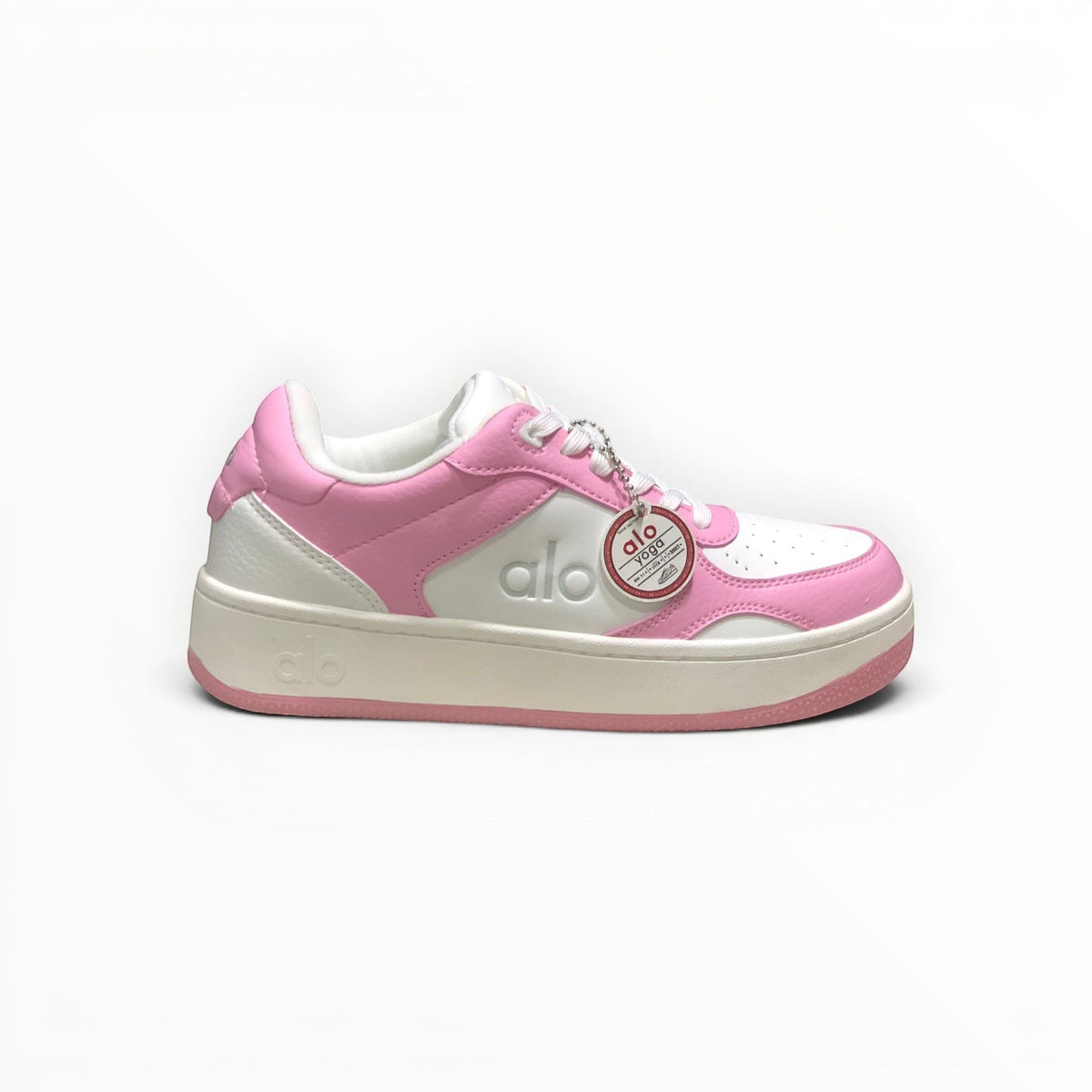 Alo Recovery Mode women's lifestyle sneakers in Pink/White, product view 7