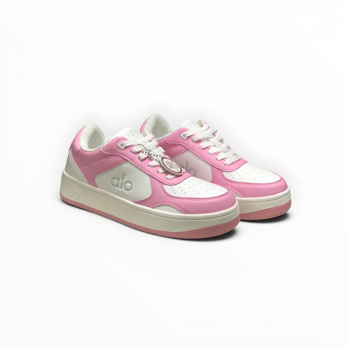 Alo Recovery Mode men's lifestyle sneakers in Pink/White, product view 3