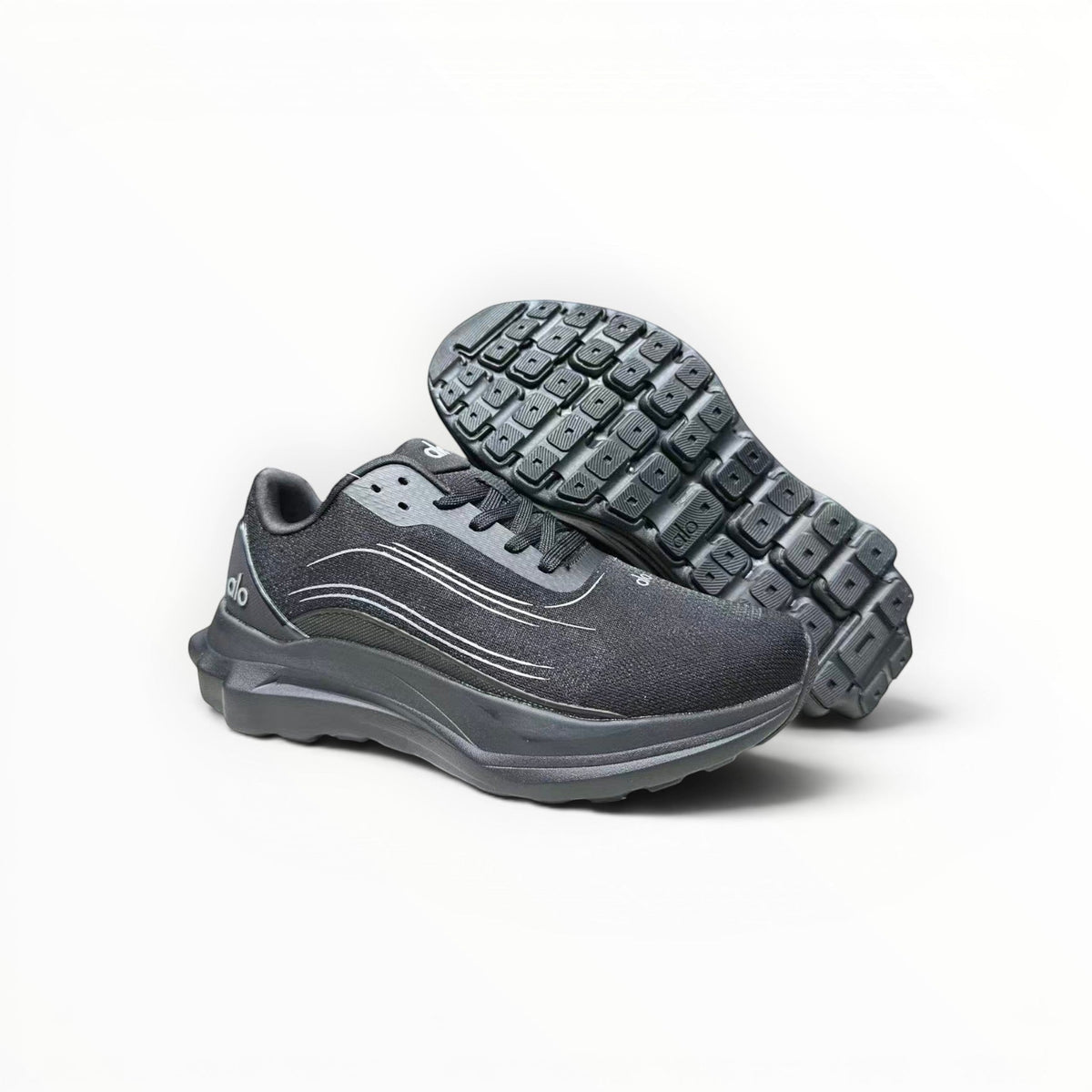 Alo Runner women's performance running shoes in Charcoal/Grey, product view 1