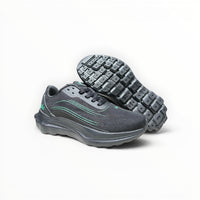 Alo Runner women's performance running shoes in Charcoal/Green, product view 1