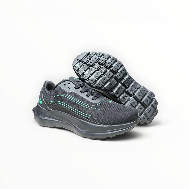 Alo Runner women's performance running shoes in Charcoal/Green, product view 1