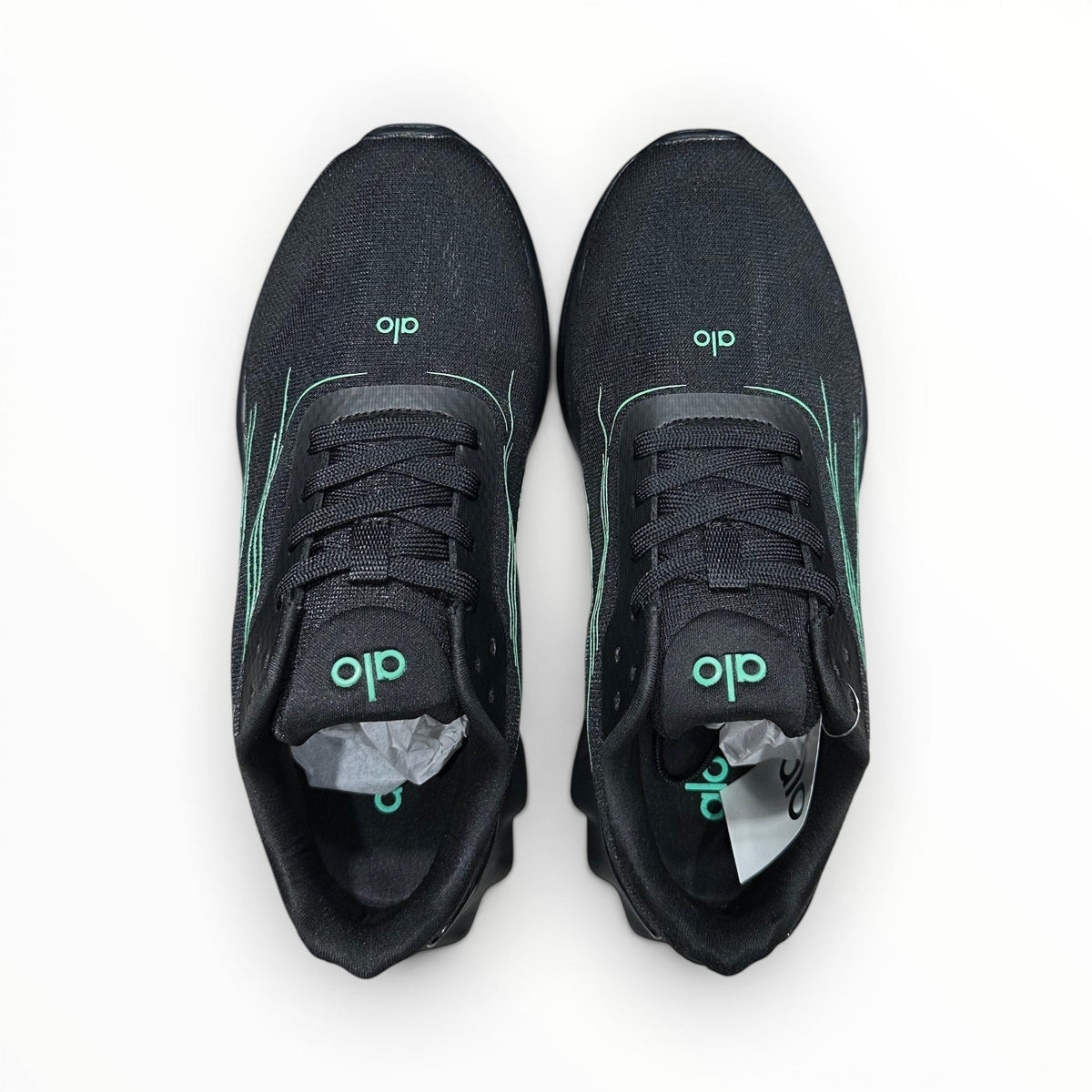 Alo Runner women's performance running shoes in Charcoal/Green, product view 5