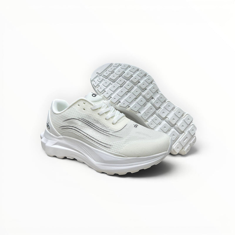 Alo Runner women's performance running shoes in White/White, product view 1