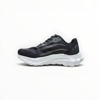 Alo Runner women's performance running shoes in Black/White, product view 3