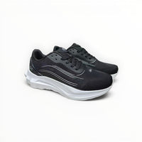 Alo Runner women's performance running shoes in Black/White, product view 4