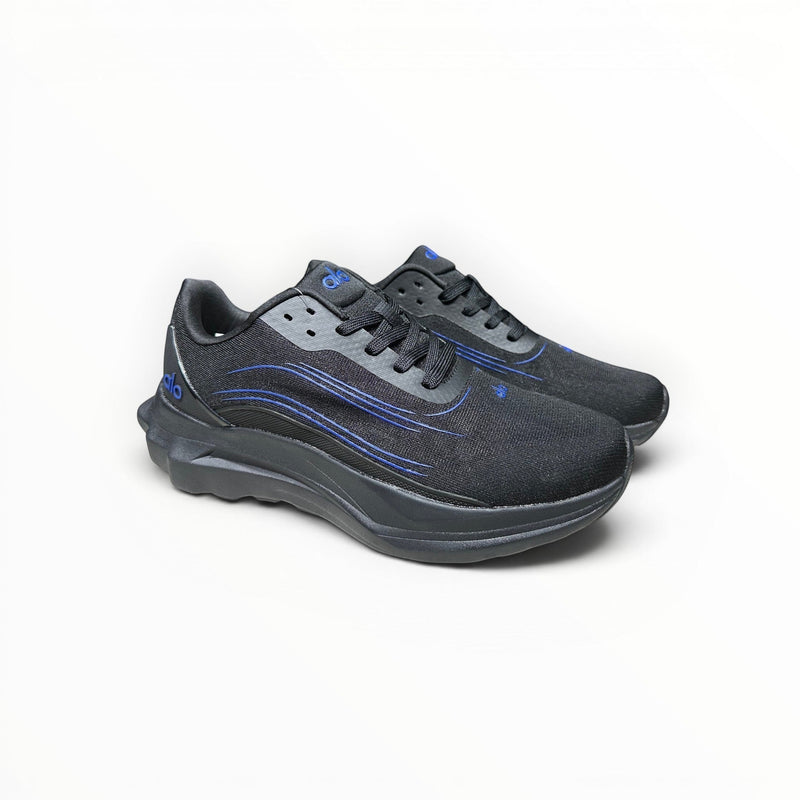 Alo Runner men's performance running shoes in Charcoal/Blue, product view 1