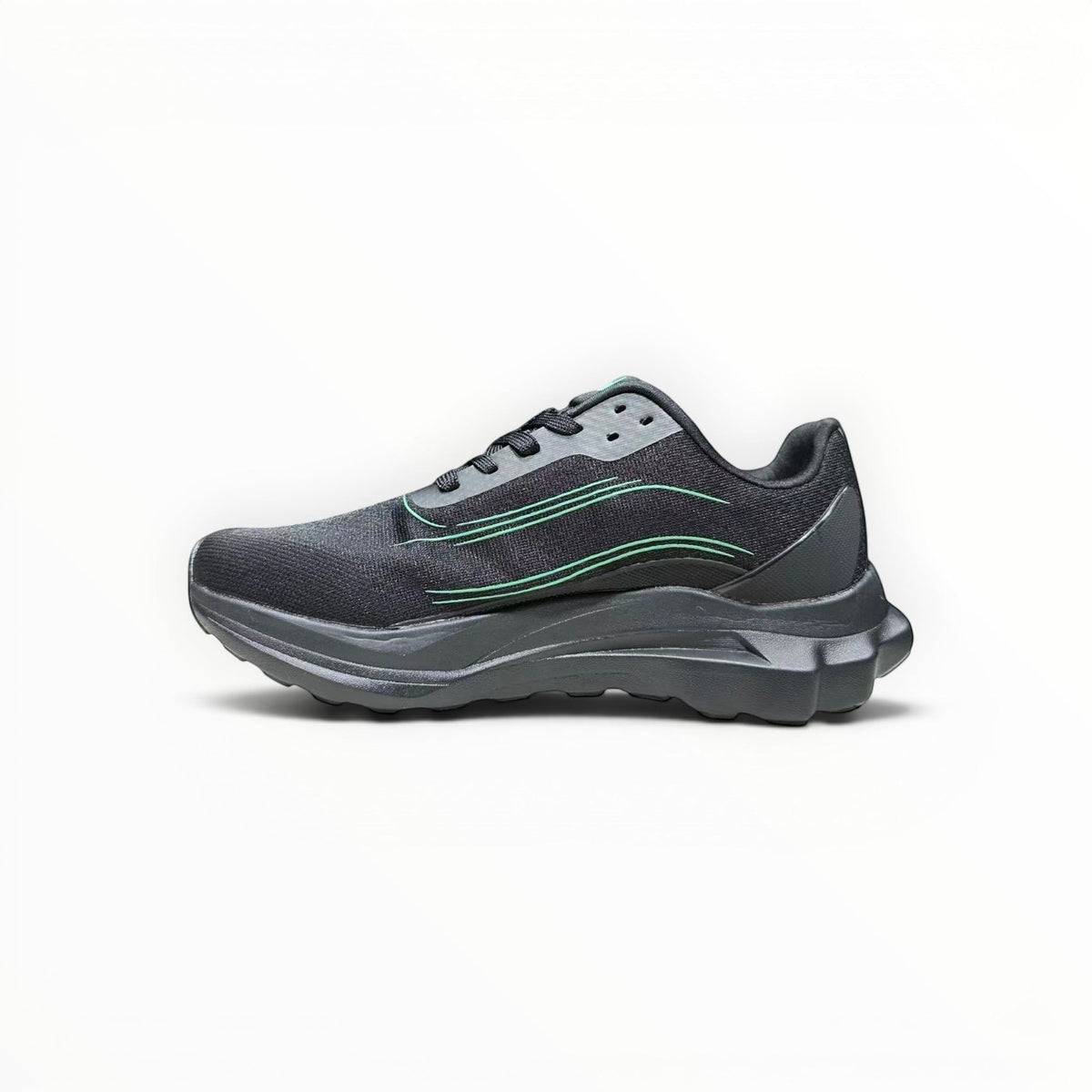 Alo Runner men's performance running shoes in Charcoal/Green, product view 2