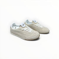 Alo Sunset Sneaker women's suede lifestyle shoes in Sandstone, product view 1