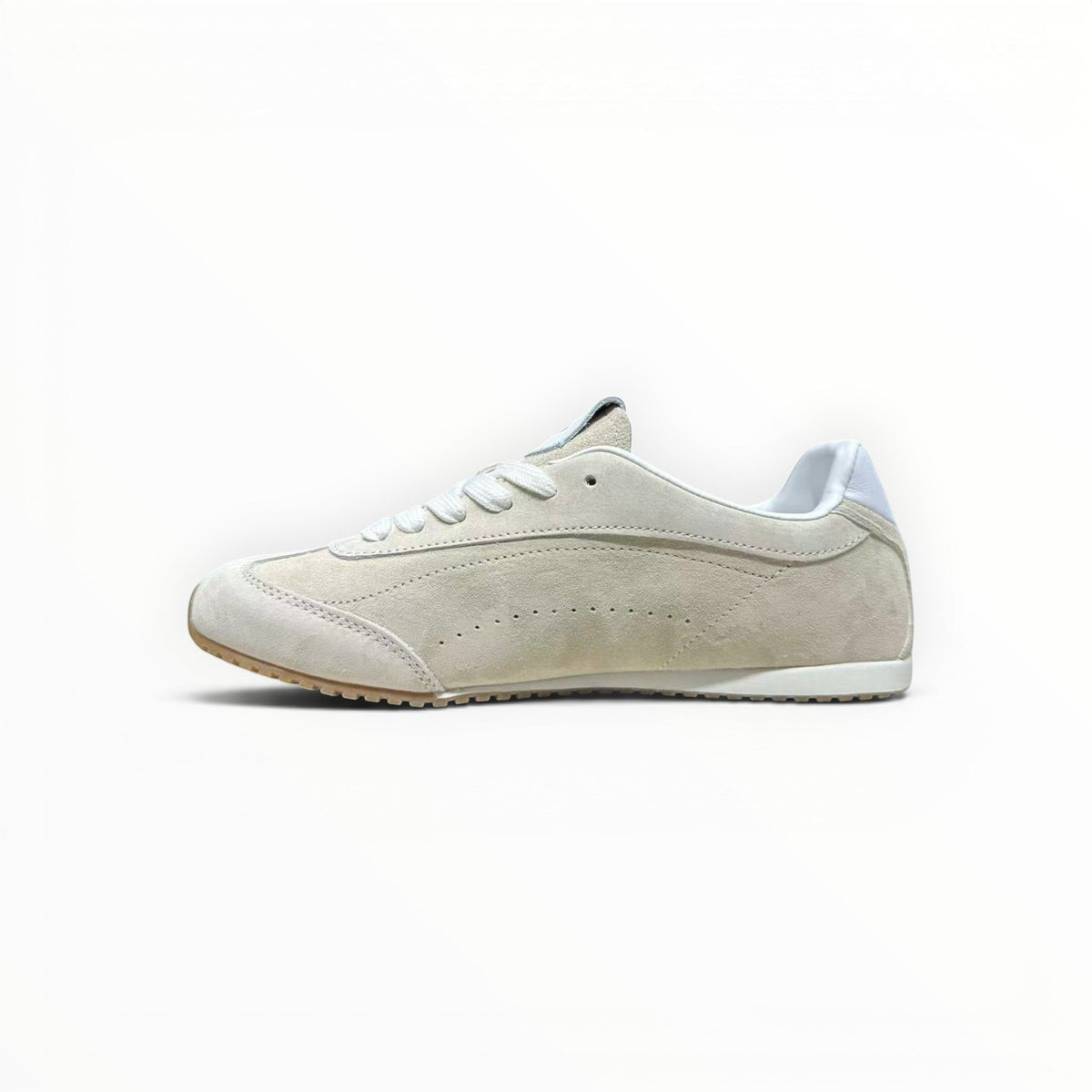 Alo Sunset Sneaker women's suede lifestyle shoes in Sandstone, product view 2