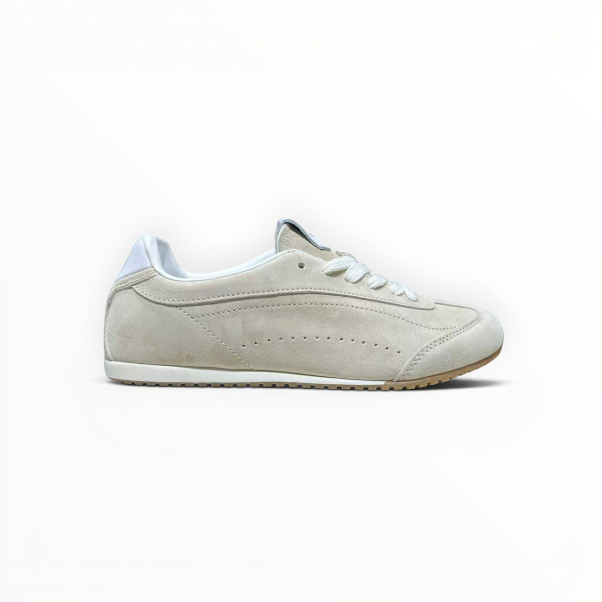 Alo Sunset Sneaker women's suede lifestyle shoes in Sandstone, product view 8