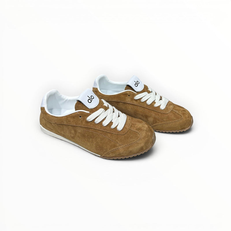 Alo Sunset Sneaker women's suede lifestyle shoes in Rich Sun-Kissed Brown, product view 1