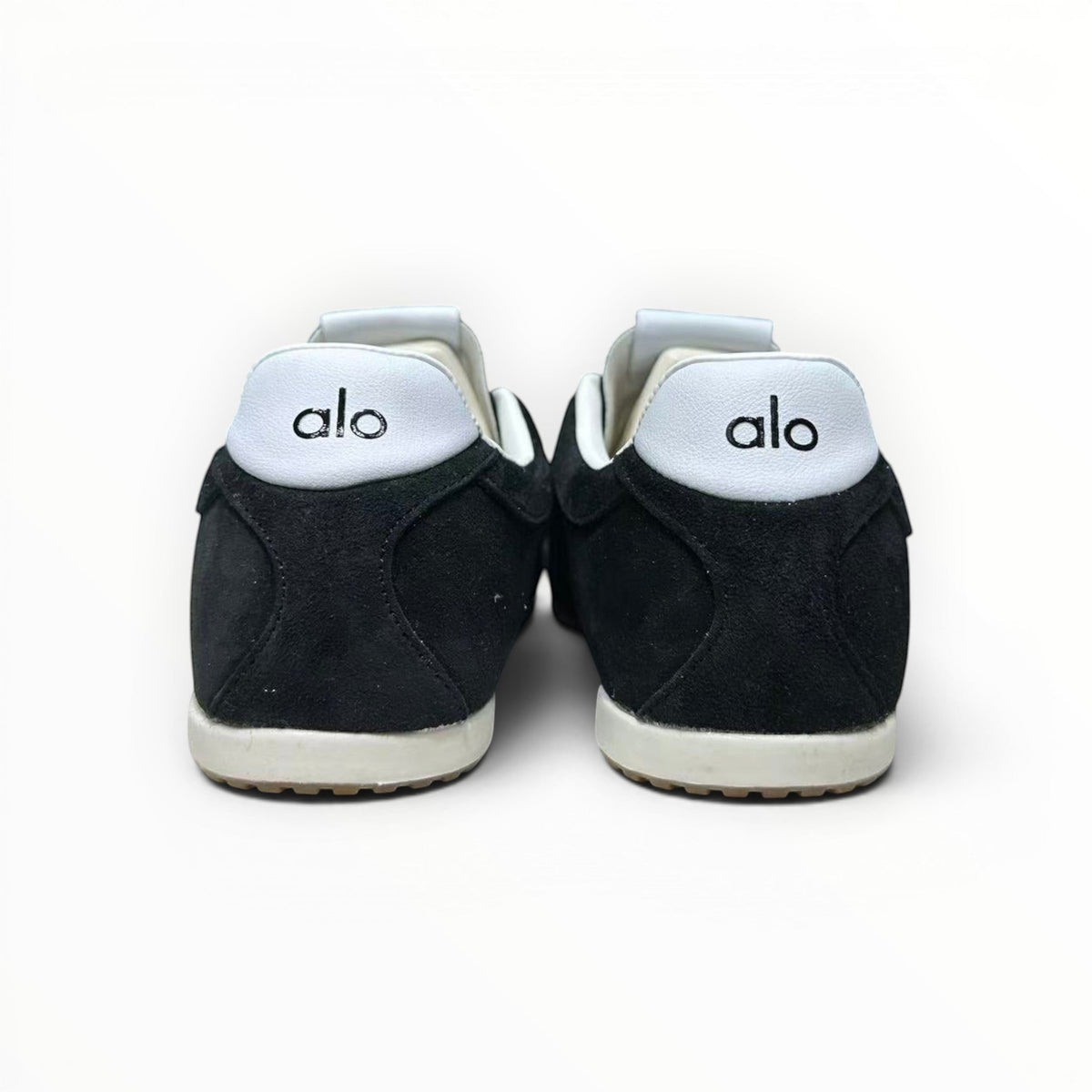 Alo Sunset Sneaker women's suede lifestyle shoes in Black, product view 7