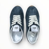Alo Sunset Sneaker women's suede lifestyle shoes in Eclipse Blue, product view 6