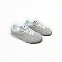 Alo Sunset Sneaker women's suede lifestyle shoes in Steel Grey, product view 1