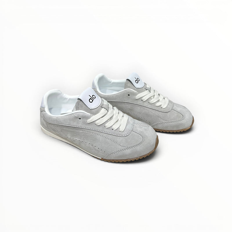Alo Sunset Sneaker women's suede lifestyle shoes in Steel Grey, product view 1