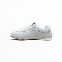 Alo Sunset Sneaker women's suede lifestyle shoes in Steel Grey, product view 2