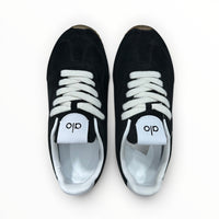 Alo Sunset Sneaker men's suede lifestyle shoes in Black, product view 6
