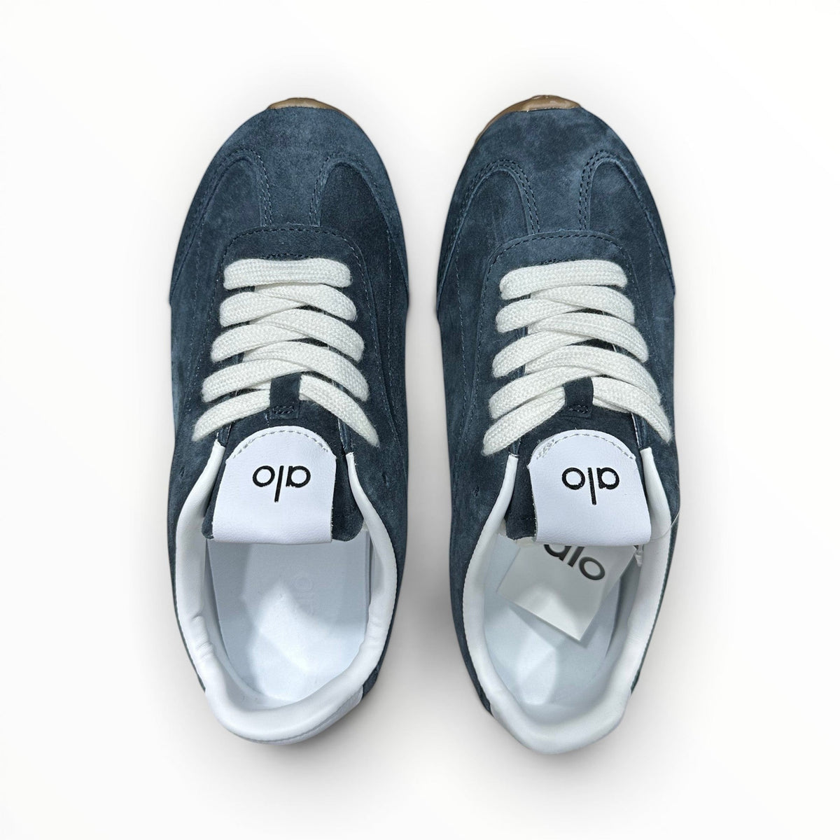 Alo Sunset Sneaker men's suede lifestyle shoes in Eclipse Blue, product view 5