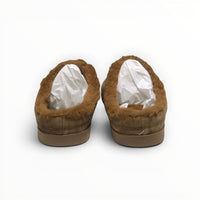 Alo Recovery Slipper women's suede mule in Espresso, rear view
