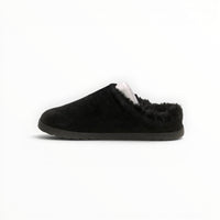 Alo Recovery Slipper men's suede mule in Black, side view
