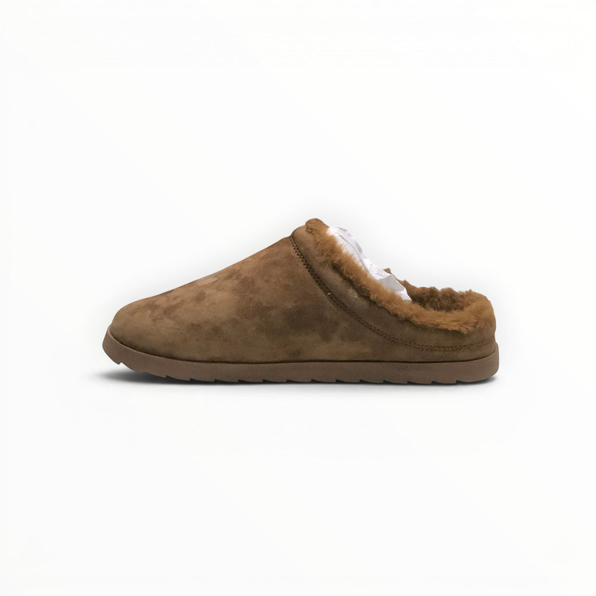 Alo Recovery Slipper men's suede mule in Espresso, side view