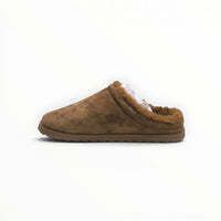 Alo Recovery Slipper men's suede mule in Espresso, side view