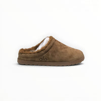 Alo Recovery Slipper men's suede mule in Espresso, detail view