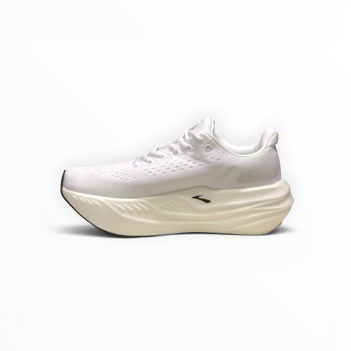 Brooks Glycerin Max women's running shoe in Pearlized White/Bay, medial side view