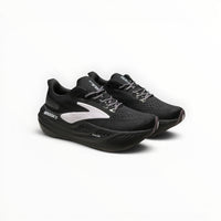 Brooks Glycerin Max women's running shoe in Black/Orchid Ice/Grey, pair angled side view