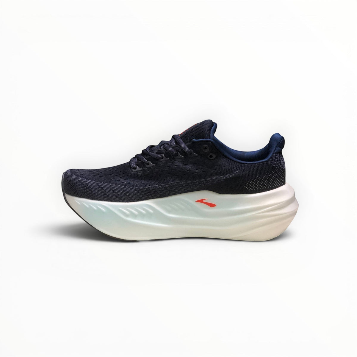 Brooks Glycerin Max women's running shoe in Peacoat/Blue Ribbon/Hot Coral, medial side view