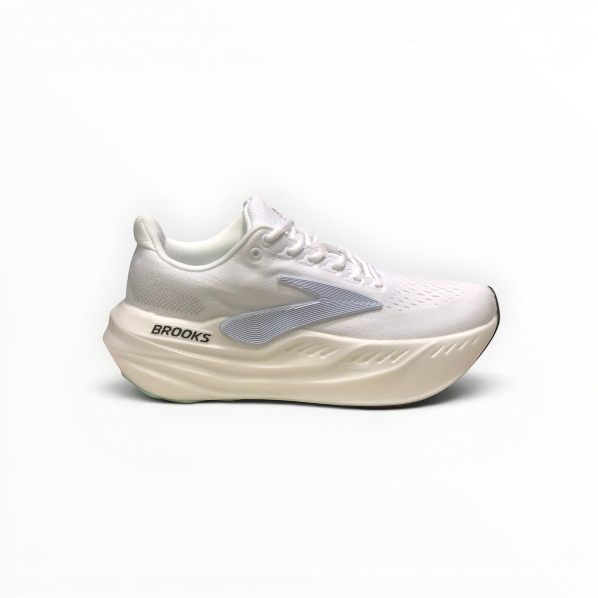 Brooks Glycerin Max men's running shoe in Pearlized White/Bay, alternate lateral side view