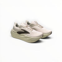 Brooks Glycerin Max men's running shoe in Almond Peach/London Fog/White, pair angled side view